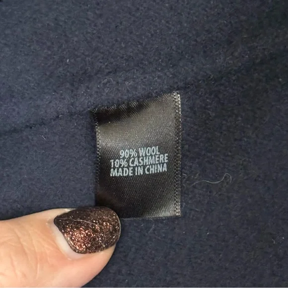 St. John Blue Hooded Wool & Cashmere Wrap Coat in Size Large - Picture 6 of 8